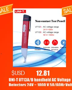 UNI-T UT12A/12B/12C ручной Тестер Напряжения Ручка бесконтактные детекторы напряжения переменного тока 90 В~ 1000 в звуковой индикатор