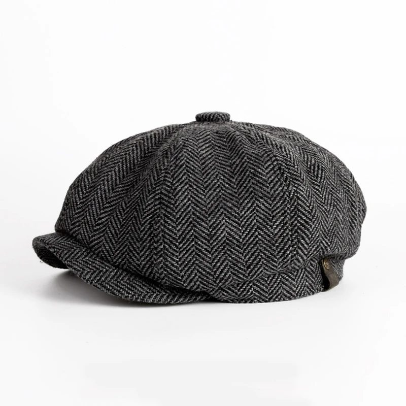 Boinas Retro Peaky Blinders para hombre, mezcla de lana, espiga, Tweed, Newsboy, octogonal, mezcla de Tweed, gorra plana informal, sombreros para padre, nuevo