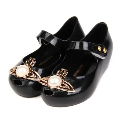 Melissa/мини-сандалии для девочек; прозрачная обувь в виде единорога; детские сандалии; дышащая Нескользящая летняя прозрачная обувь высокого качества; Melissa - Цвет: black