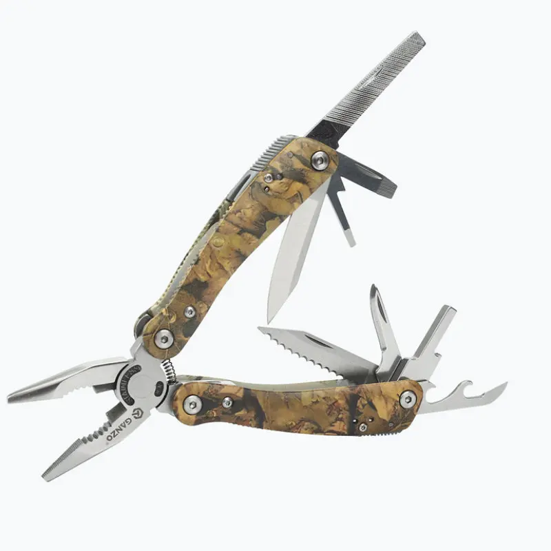 

Ganzo 2016 combination plier tool hand folding tool Toolkit Camo Handle w/ Nylon pouch foldable knife screwdriver pliers