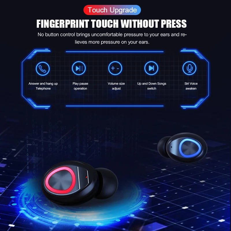 TWS Wireless Earphone Bluetooth 5 0 Earphones Power Display Touch Control Sport Headphones Stereo Earbuds Headset Charging Box