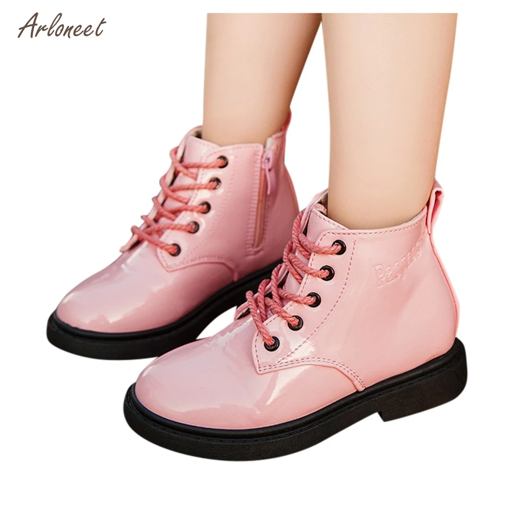 Winter Girls Martin Boots Shoes Solid Zip Sport Short Boots Casual Martin boots casual girls kids winter shoes for girls