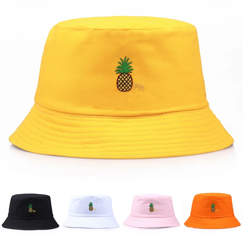 

Fisherman Headscarf Fruit Pineapple Basin Hat Leisure Sunhat Headdress Candy Color Travel Outdoor Fashion Casual Cap Both Sides