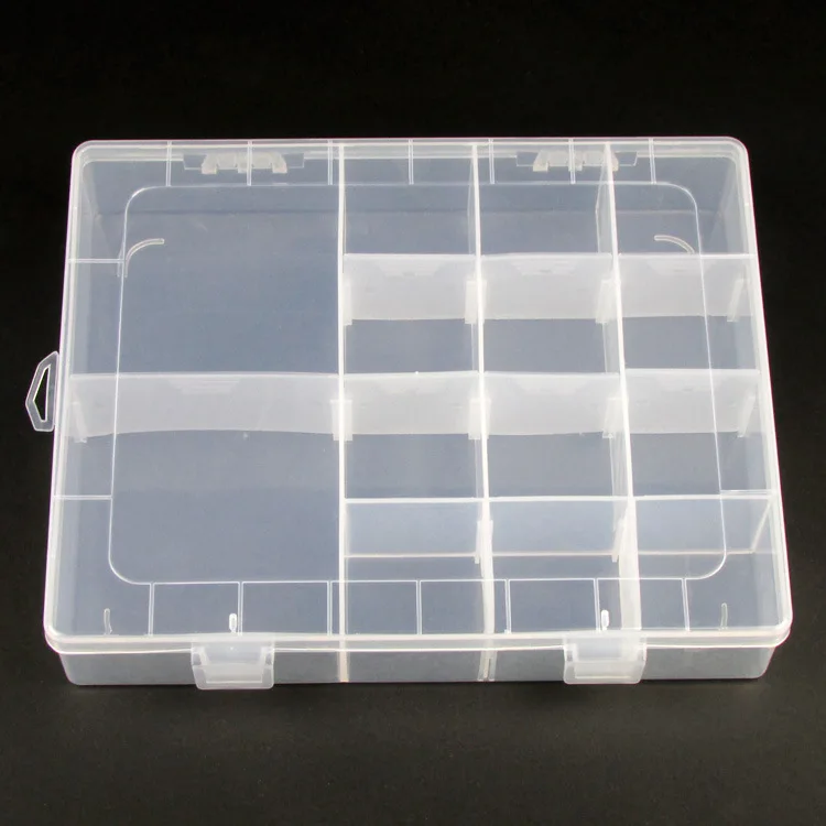 

Transparent Plastic-Split Multi-part Small Plaid Storage Box Jewelry Bracelet Necklace Ring Ear Stud Earrings Box