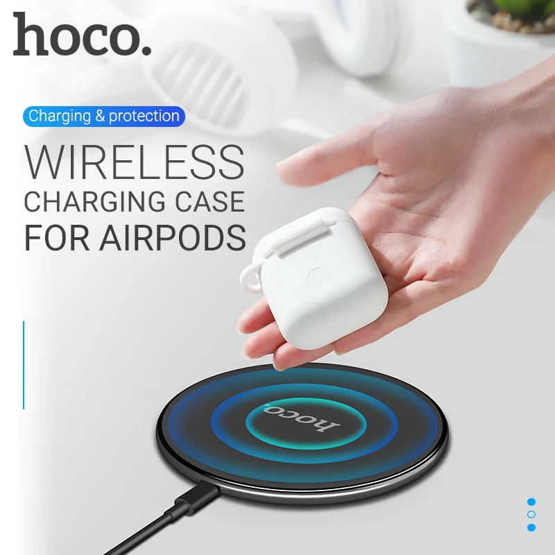 hoco CW22 силиконовый чехол для AirPods беспроводная зарядка защитный от царапин и