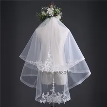 Простой и элегантный свадебный марлевый белый кремовый белый двухслойный свадебный аксессуар короткая женская вуаль и расческа