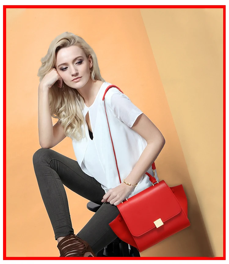 Новая красная портативная женская сумка с крыльями летучей мыши Большая вместительная сумка через плечо известный дизайнер для женщин кошелек и сумки