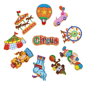 

New Funny Circus Carousel Embroidered Patches Cute Merry-go-round Patches Supplies Handmade Sewing On Clothes Bags Accessories