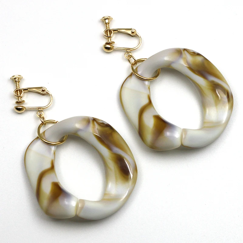 

Irregular Acrylic Earring Non Pierced Ear Clips Geometry Clip Earrings Without Piercing Women Punk party Earring Ear Cuff CE393