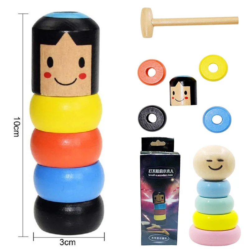 Magic Funny Toy Props Excellent Durable Wooden Not Knocked Down Villain the Indomitable Villain 5