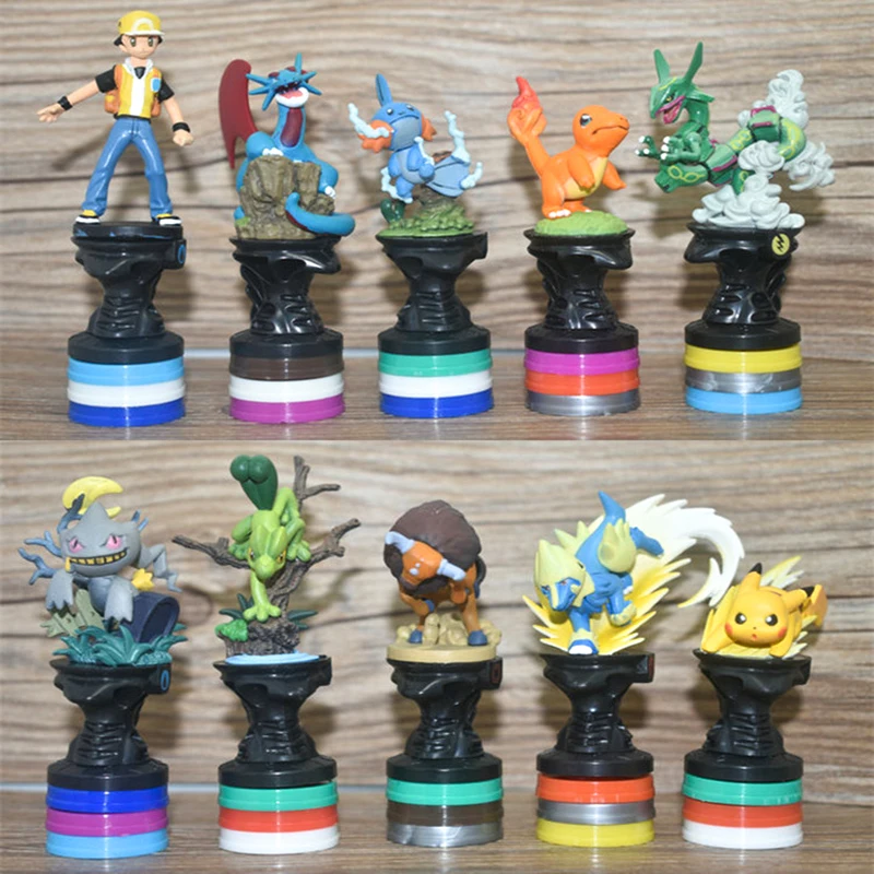 

10Pcs/set Japan Anime Figure Takara Tomy Toy Pokemon Monster Collectible Action Figures War Chess Board Game Model for Children