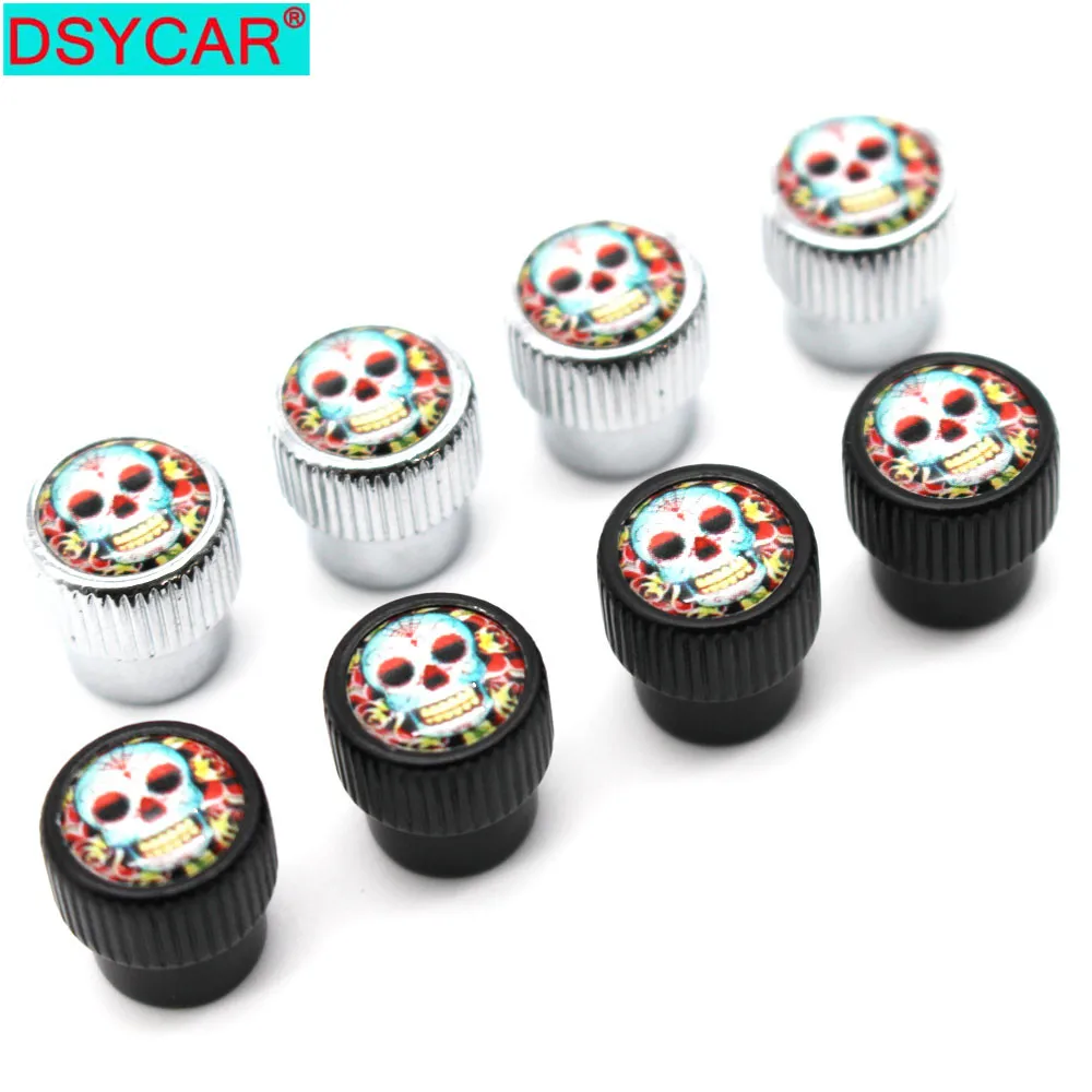 

DSYCAR 4Pcs/Set Car Styling Zinc Alloy Car Tire Valve Caps Wheel Tires Tire Stem Air Cap Airtight Covers
