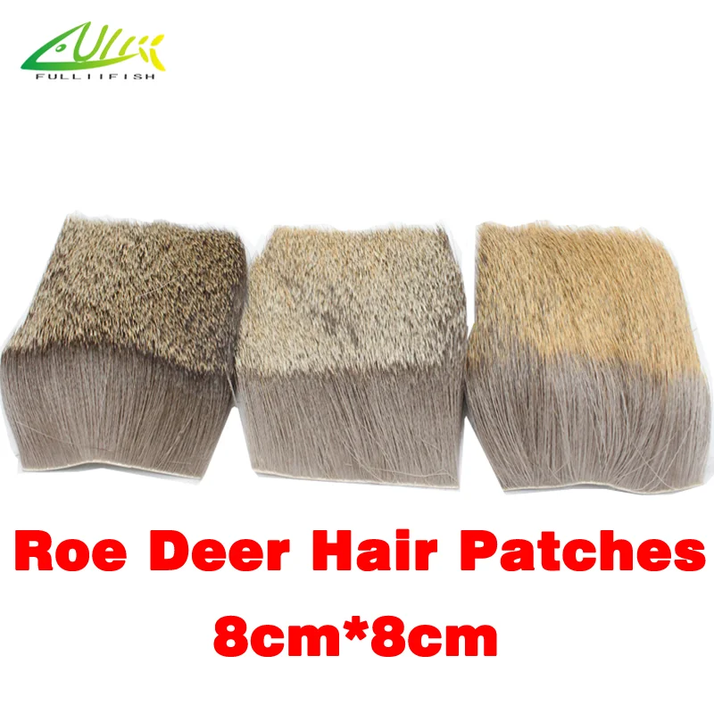 Fulliifish Fly Fishing 8*8cm Natural Roe Deer Hair Patches Skin Fur Zonker Caddis Hoppers Muddlers Humpies Tying Materials | Спорт и