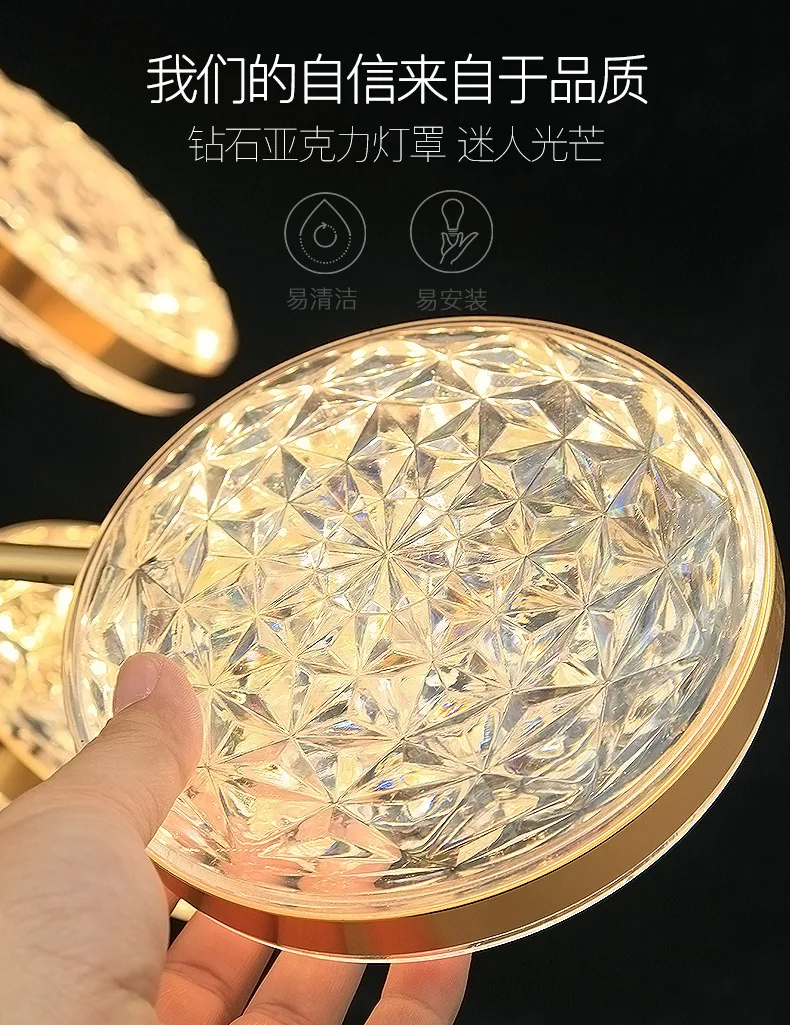 Lustra lampa, современный Золотой светодиодный светильник, скандинавский железный подвесной светильник, роскошное Хрустальное освещение для гостиной, ресторана