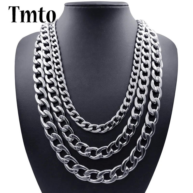 

Tmto Punk Stainless Steel Big Thick Necklace Heavy Metal Exaggerated Link Chain Choker for Men Women Fashion Jewelry Collier