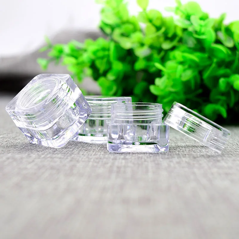 10PCS 5ml New Cube Jars Storage Box Acrylic Clear Jewelry Rings nail tips/eye cream/lotion/ Clear Beads Accessory Container