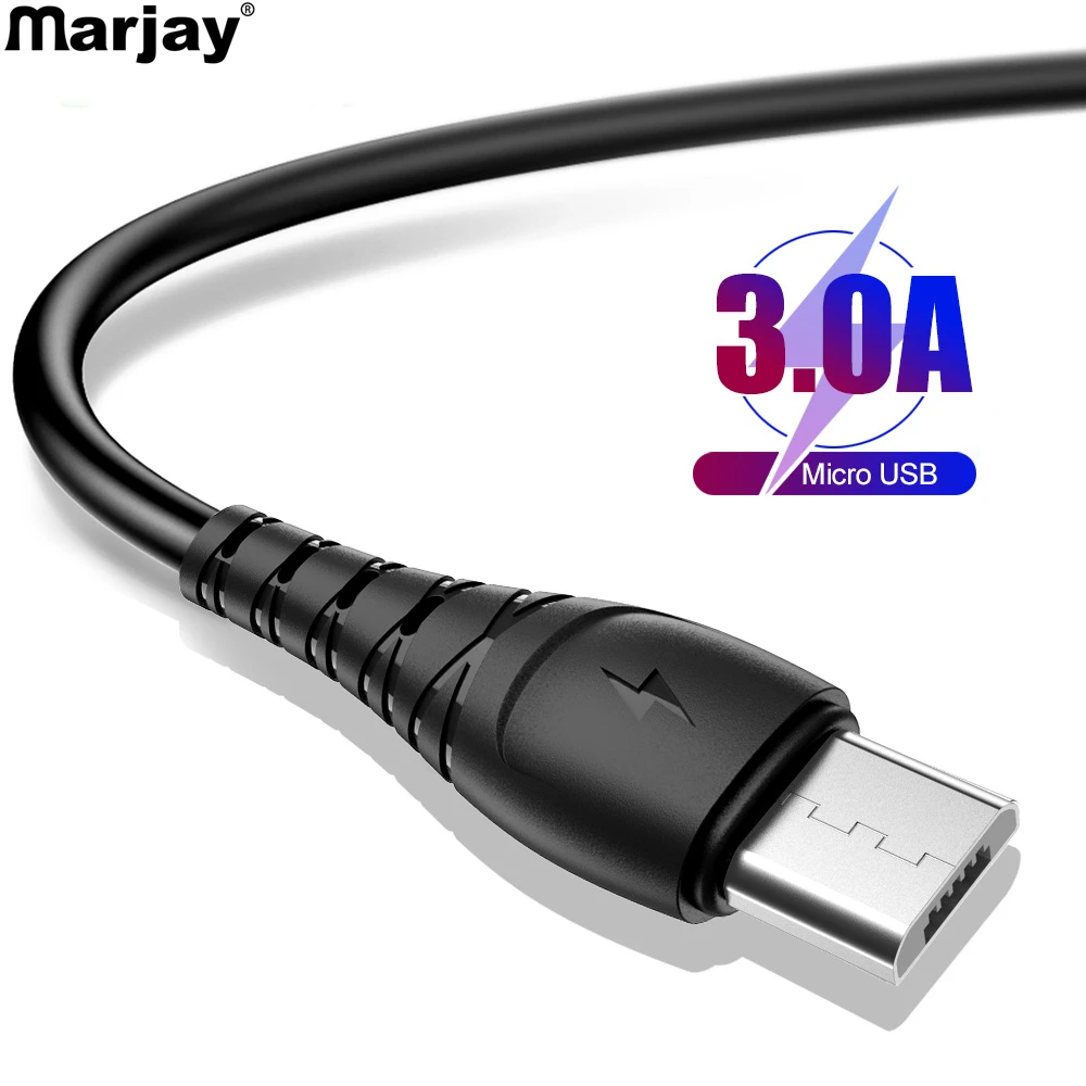 Marjay 1 м 2 м Micro USB кабель для Xiaomi Redmi Note 5 Pro Быстрая зарядка Microusb кабель зарядного устройства для samsung huawei LG Android шнур