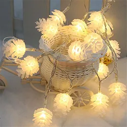 Christmas Fairy LED Pine Cones String Lights Battery Powered Lamp for Festival Party New Year Room Wedding Garland Garden Decr