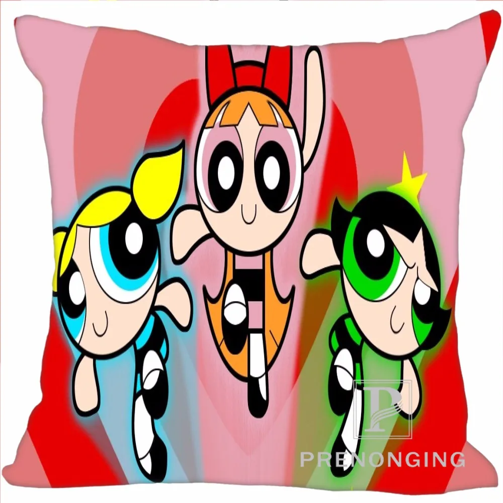 Пользовательские наволочки крышка Powerpuff девушки квадратная Подушка на молнии крышка 20x20 см, 35x35 см(одна сторона) 180117#118