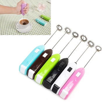 

Electric Handheld Milk Frother Foamer Automatic Double Spring Whisk Head Coffee Milk Frother For Egg Tool Three Speeds