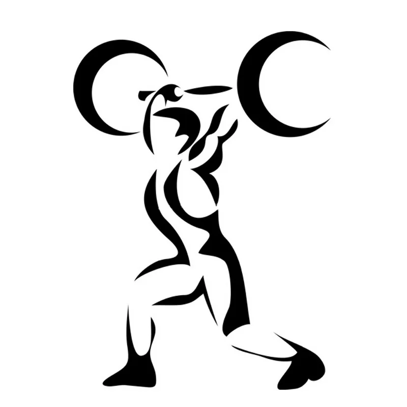 

Lifelike Car Sticker Vinyl WEIGHTLIFTING Athletes Sports Car Window Accessories Cover Scratches PVC 16cm X 12cm