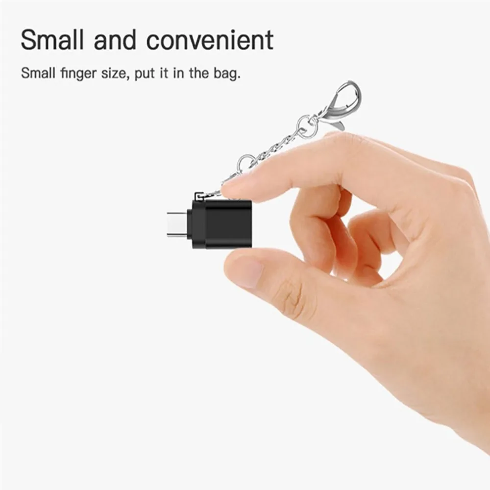 Адаптер USB 3,0 type-C с разъемом типа C OTG для синхронизации данных и зарядки для Macbook huawei samsung S8 S9 S10 Plus с цепочкой