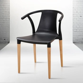 

Nordic INS solid wood plastic dining chair dining room dining chair modern home bedroom study restaurant coffee plastic chair