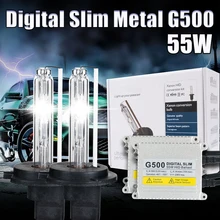 AC 55 Вт H4 ксеноновая лампа цифрового металлического подшипника Комплект ballast HID H7 H1 H3 H11 9005 9006 881 D2S ксенона 4300 К 5000 6000 К 8000 К Автомобильный свет
