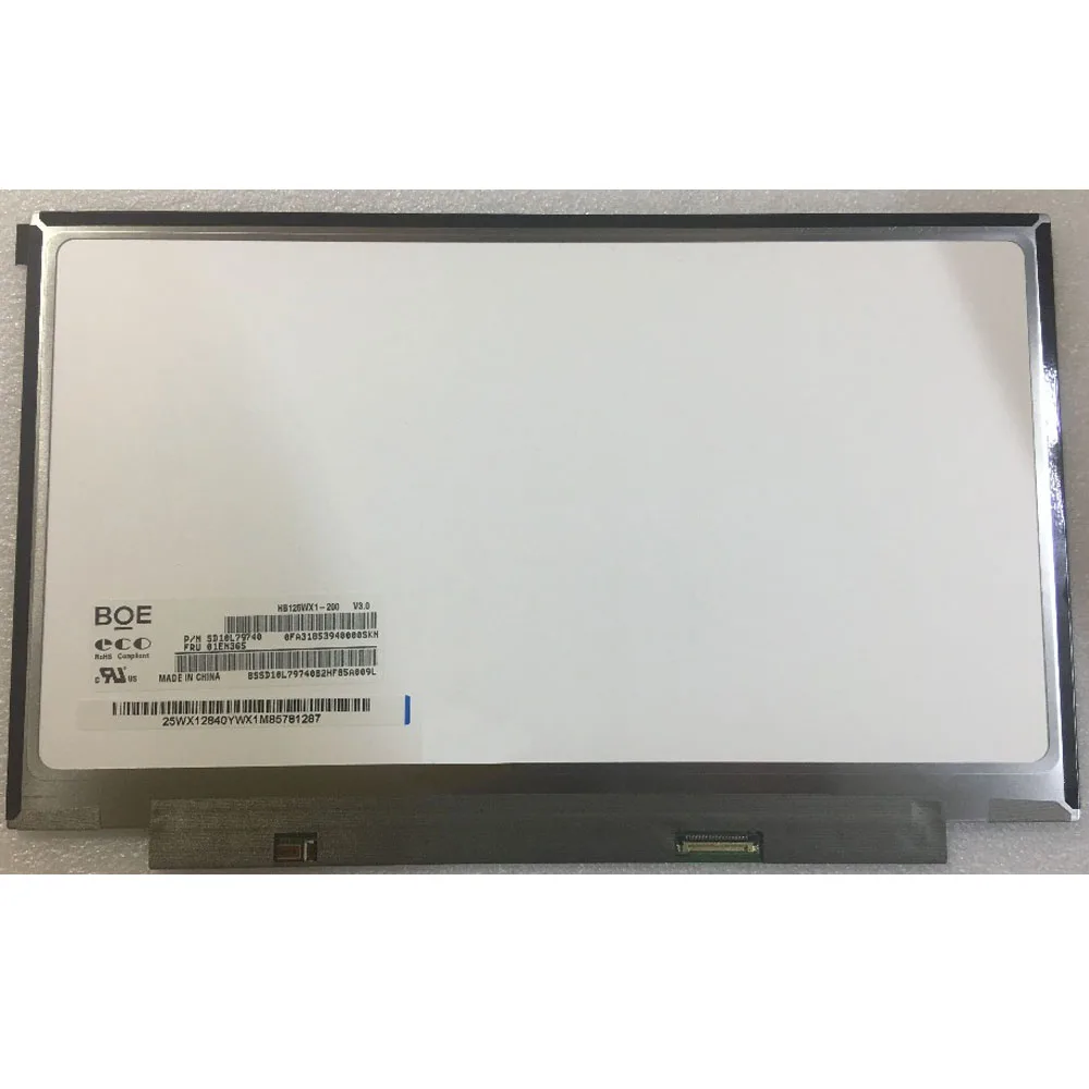 For BOE HB125WX1-200 FRU 00NY403 HB125WX1 200 Matrix for Laptop 12.5&quot 30Pin eDP 1366X768 HD Matte LCD Display | Компьютеры и офис