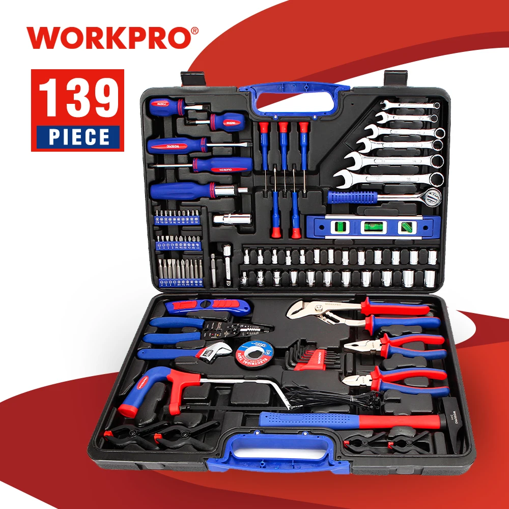 WORKPRO 139PC Home Repair Tool Set Household Tool