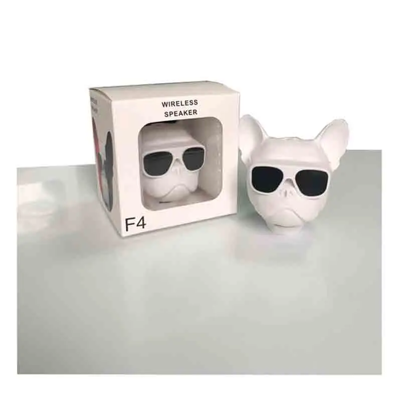 White Bull Dog Bluetooth динамик Портативный беспроводной мини Открытый громкий динамик Bluetooth 4,1 Стерео MP3 для iPhone Xiao мультфильм подарок - Цвет: White