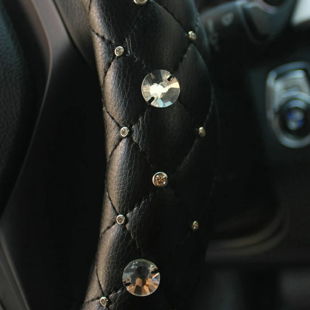 Овчина 38 см крышка рулевого колеса кожаная универсальная модная женская Автомобильная Внутренняя крышка рулевого управления