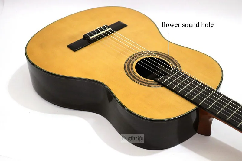 39 дюймов натуральный цвет классическая гитара палисандр задняя и боковая полноразмерная Глянцевая 19 ладов Классическая гитара для начинающих