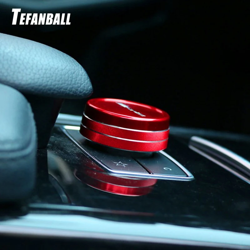 

CNPARTS For Mercedes W203 W204 W205 W211 Benz A B C E Class GLK GLA CL GL SLK GLS AMG Car Styling Stickers Multimedia Knob Cover