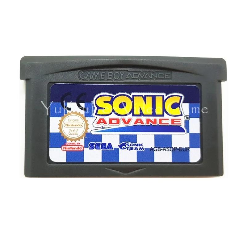 SonicSeries 32 бит видеоигры картридж Консоли Карты для nintendo GBA серии консолей английский язык - Цвет: Sonic Advance
