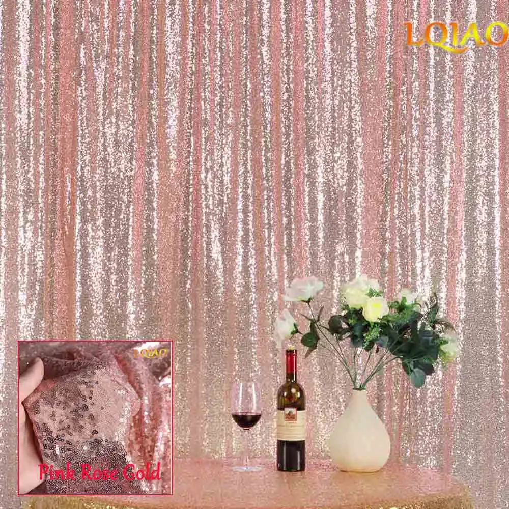 Pink Rose Gold 10x10FT розовое золото/шампанское блесток ткань фон свадебные фото стенд фоны для фотостудии/вечерние/Рождественский Декор - Цвет: Pink Rose Gold