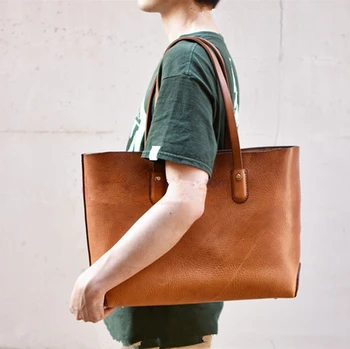 

Handmade leather bag drawing Handmade crazy horse leather retro bag 4mm distance BDQ-99 Tote bag version drawing