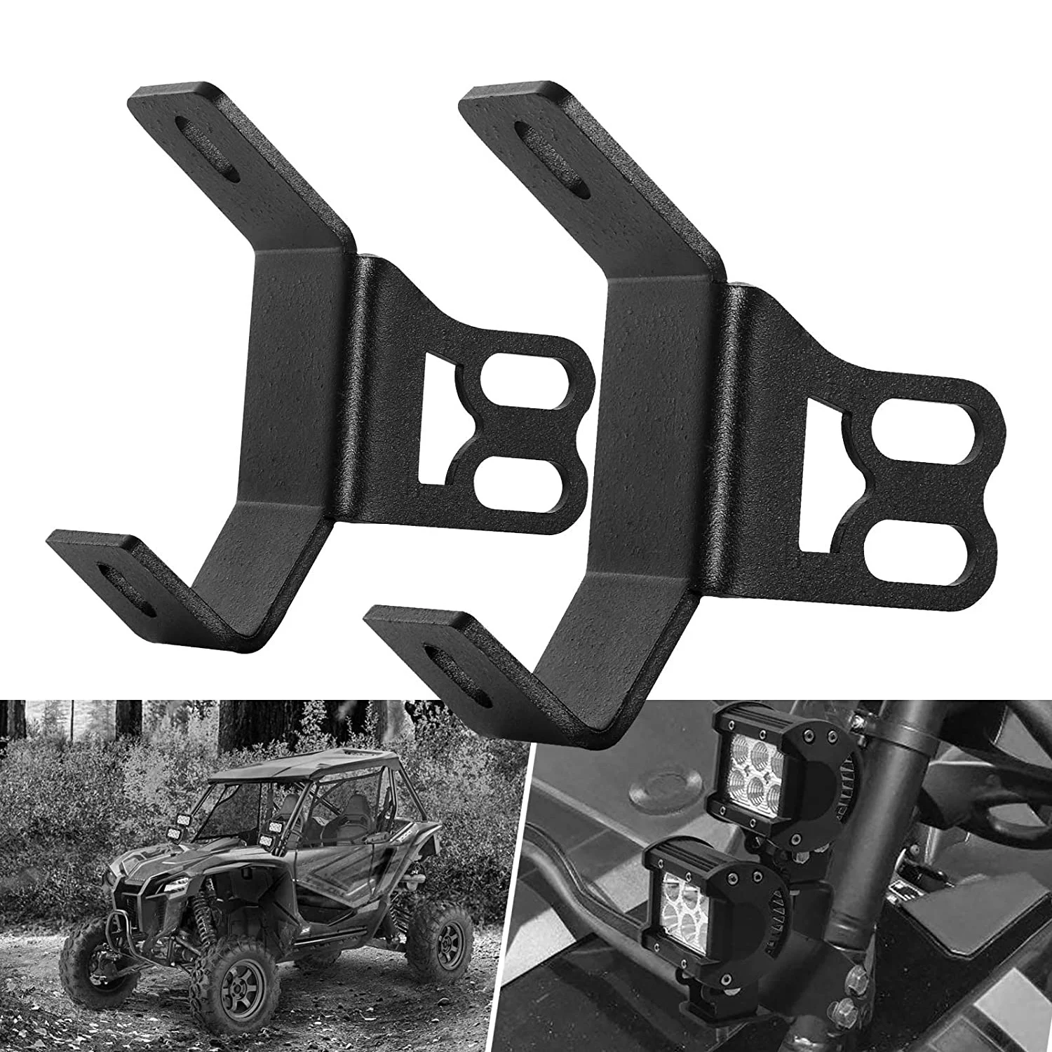 1pair  A-Pillar Mounting Bracket LED Fog Light Pods Holder Roll Bar For 2014-2019 Polaris RZR 800 900 1000 Dual