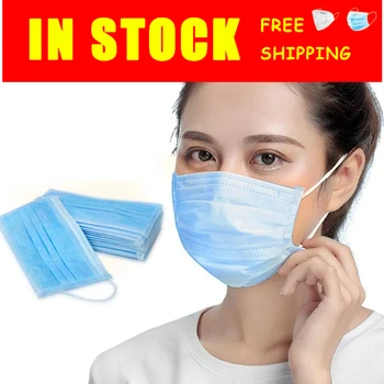 

Face Mask Disposable Mouth Masks Anti Dust Filter Breathable 3 Layers Meltblown Nonwoven