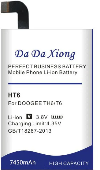 Da Xiong 7450 мАч HT6 Аккумулятор Для DOOGEE T6 DOOGEE T6 Pro HOMTOM HT6 аккумулятор для телефона