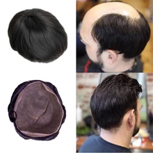 BYMC прозрачный кружевной полный индийский натуральный мужской парик заменяет мужские Т-системы remy волосы 6 дюймов часть