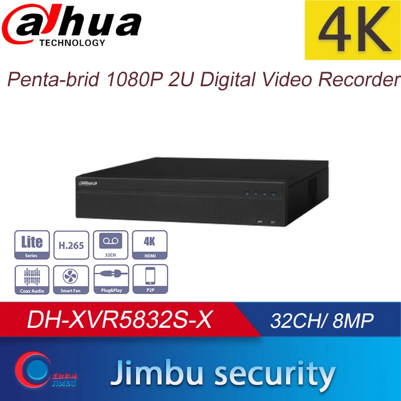 Dahua XVR DH-XVR5832S-X 4K H.265 32CH HDMI2 for spot out put up to 8MP Supports HDCVI/AHD/TVI/CVBS/IP video inputs Dahua XVR DH-XVR5832S-X 4K H.265 32CH HDMI2 for spot out put up to 8MP Supports HDCVI/AHD/TVI/CVBS/IP video inputs