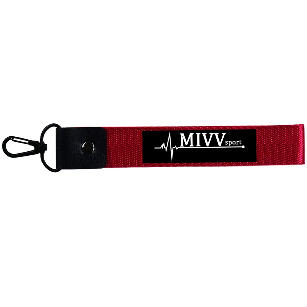 Мотоциклетный брелок для ключей с вышитым логотипом MIVV. брелок для ключей для мужчин. Брелок для ключей от производителя. Ювелирный Брелок с подвеской - Название цвета: MIVV Red