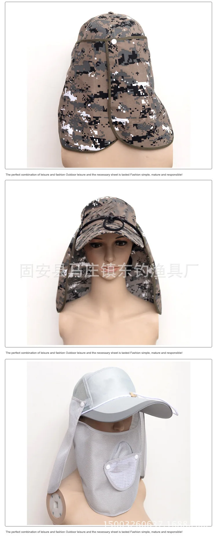 Outdoor Fishing Hat Quick-Dry Sun-resistant Mosquito Cricket-cap College Style Casual Deconstructable Bucket Hat Currently Avail