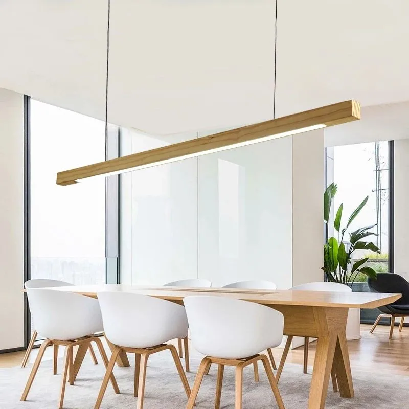 Wooden 220V LED Pendant Lights For Dining Wood Office Lamp Nordic Hanging Light Kitchen Lighting Fixtures | Лампы и освещение