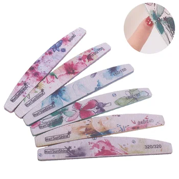 

6PCS Printed Nail File Polished Manicure Anti-breaking Matte Buffer Block Durable Soft Strip Sand Professional Nail Tool