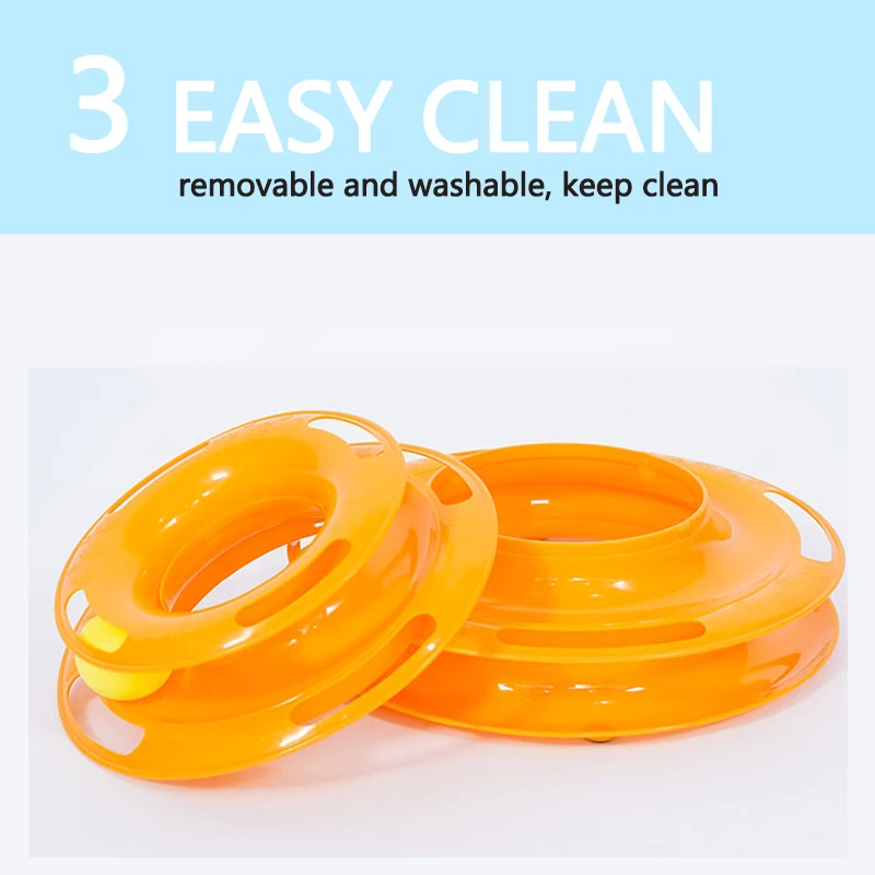 Three Lever Cat Turntable Toy Funny Cat Toy Pet Scratching Tray Intelligence Training Amusement Pet Supplies