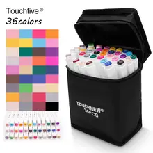 Набор маркеров Touchfive для рисования, маркеры для рисования, эскиз, маркер для манги, лайнер, двойная головка, маркер на спиртовой основе, цветные ручки