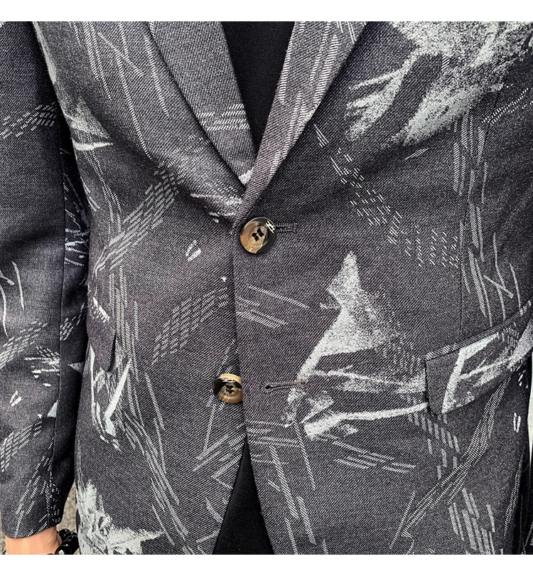 Осенний мужской смокинг, нарядный смокинг с принтом, Trajes Hombre, повседневный Свадебный костюм жениха, офисный ужин, платье, 3 предмета