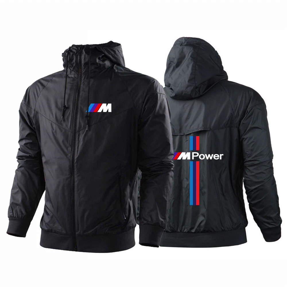 Chaqueta deportiva con cremallera para hombre, cortavientos Logo coche BMW, estilo Harajuku, ropa de de retales|Sudaderas con capucha y sudaderas| -